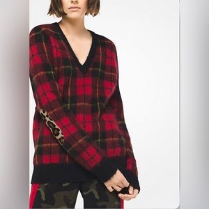 Michael Kors Collection Tartan Plaid Mohair Pullover Sweater Women’s M NEW $850